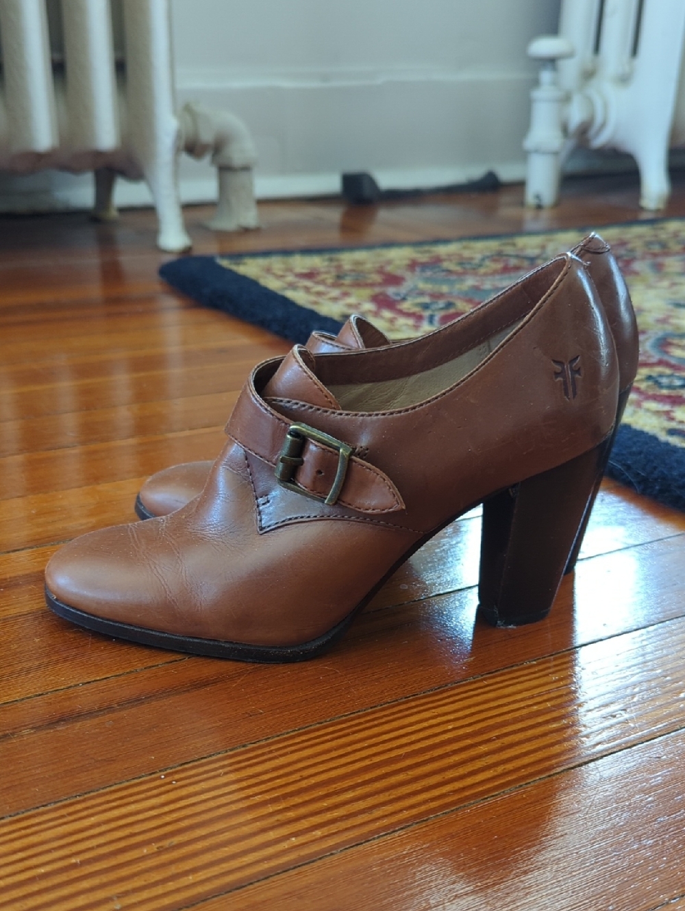 Frye Leather Buckle Heels